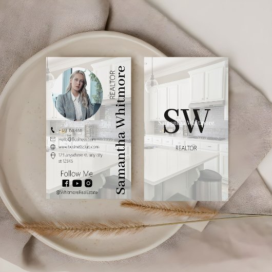 Aangepaste foto makelaar Professioneel onroerend g Visitekaartje