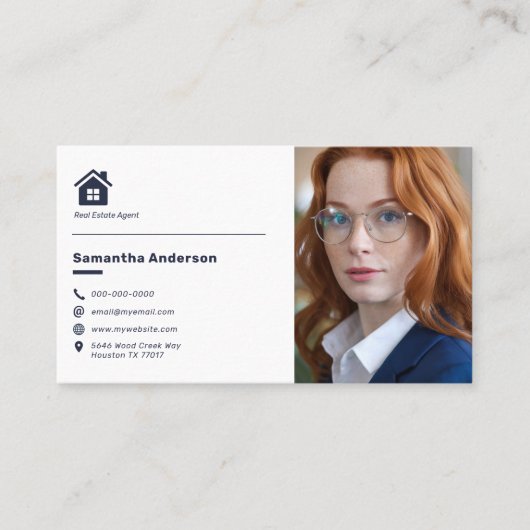 Aangepaste foto - makelaar visitekaartje (Voorkant)