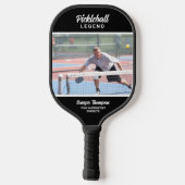 Aangepaste foto maken, tekst zwart op maat pickleball paddle (Achterkant)