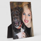 Aangepaste foto mama en hond fotoplaat (Zijkant)