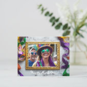 Aangepaste foto Mardi Gras Bourbon Street Bonanza Briefkaart (Staand voorkant)