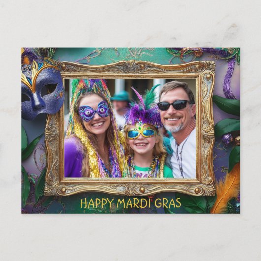 Aangepaste foto Mardi Gras Chaos Lijst Briefkaart (Voorkant)