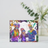 Aangepaste foto💚💜💛 Mardi Gras Herinneringen Briefkaart (Staand voorkant)