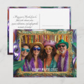 Aangepaste foto Mardi Gras Madness Magic Briefkaart (Voorkant / Achterkant)