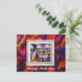 Aangepaste foto💚💜💛 Mardi Gras Magic Briefkaart (Staand voorkant)
