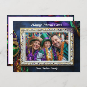 Aangepaste foto💚💜💛 Mardi Gras Magic Briefkaart