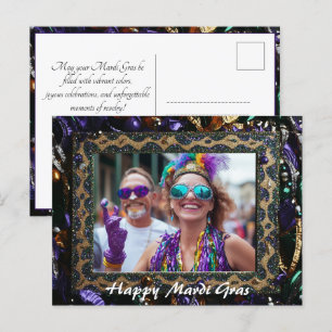 Aangepaste foto💚💜💛 Mardi Gras Magic Briefkaart