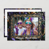 Aangepaste foto💚💜💛 Mardi Gras Magic Briefkaart (Voorkant / Achterkant)