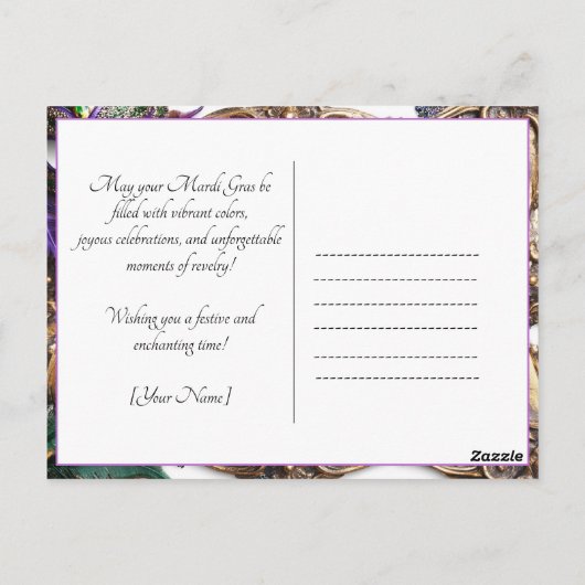 Aangepaste foto Mardi herinneringen Briefkaart (Achterkant)