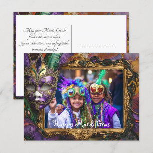 Aangepaste foto Mardi Party Delight Briefkaart