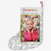 Aangepaste foto | Marmer en Gold met eenvoudige Sj Kleine Kerstsok (Achterkant)