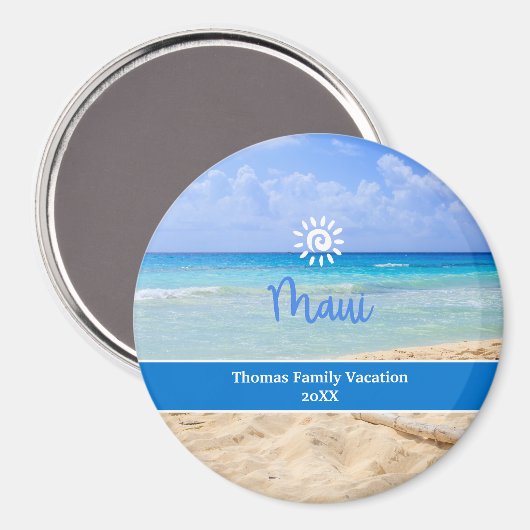 Aangepaste foto Maui Beach  Magneet (Voorkant / Achterkant)