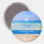 Aangepaste foto Maui-strand  Magneet (Voorkant / Achterkant)
