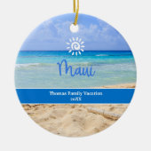 Aangepaste foto Maui-strandornament Keramisch Ornament (Voorkant)