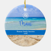 Aangepaste foto Maui-strandornament Keramisch Ornament (Achterkant)