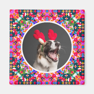 Aangepaste foto Maximalist Kerstmis Modern Kleurri Magneet