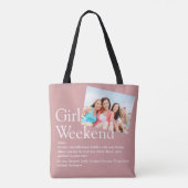 Aangepaste foto Meidenweekend Definitie Stof Roze Tote Bag (Achterkant)