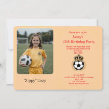 Aangepaste foto meisje voetbal verjaardagsfeest ui