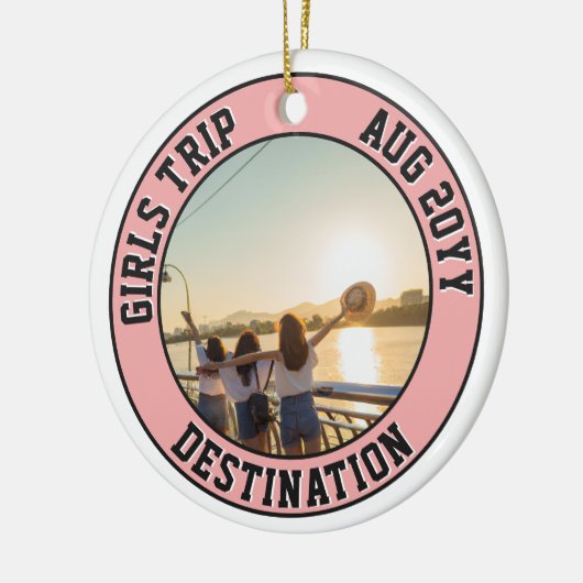 Aangepaste Foto Meisjes Trip Vrienden & Familie Va Keramisch Ornament (Links)
