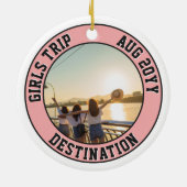 Aangepaste Foto Meisjes Trip Vrienden & Familie Va Keramisch Ornament (Achterkant)