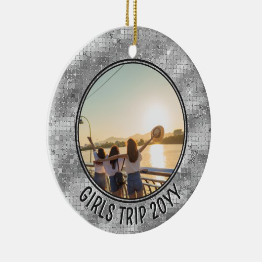 Aangepaste Foto Meisjes Trip Vrienden & Familie Va Keramisch Ornament (Rechts)