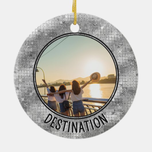 Aangepaste Foto Meisjes Trip Vrienden & Familie Va Keramisch Ornament (Achterkant)