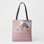 Aangepaste foto Meisjes Weekend Definitie Dusty Ro Tote Bag (Voorkant)