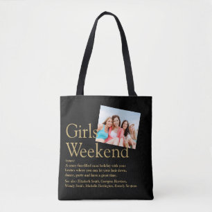 Aangepaste foto meisjes weekend definitie tote bag