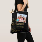Aangepaste foto meisjes weekend definitie tote bag (Dichtbij)