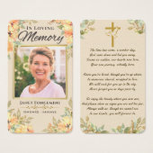 Aangepaste foto Memorial Bloemen Begrafenis Gebed  Visitekaartje (Voorkant /achterkant)
