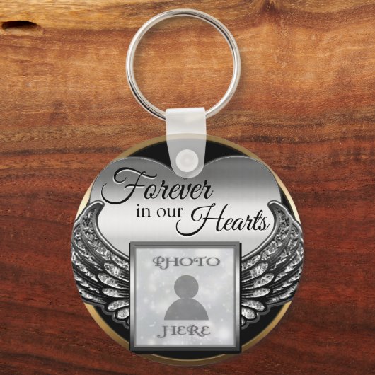Aangepaste foto Memorial Heart Keychain (Voorkant)