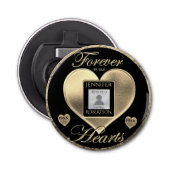 Aangepaste foto-Memorial in Loving Memory Button Flesopener (Voorkant)