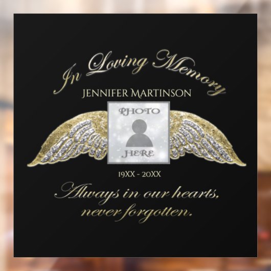 Aangepaste foto-Memorial in Loving Memory Raamsticker (Vel 2)