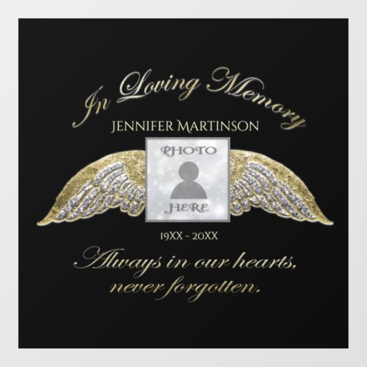 Aangepaste foto-Memorial in Loving Memory Raamsticker (Vel)