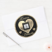 Aangepaste foto-Memorial in Loving Memory Ronde Sticker (Envelop)