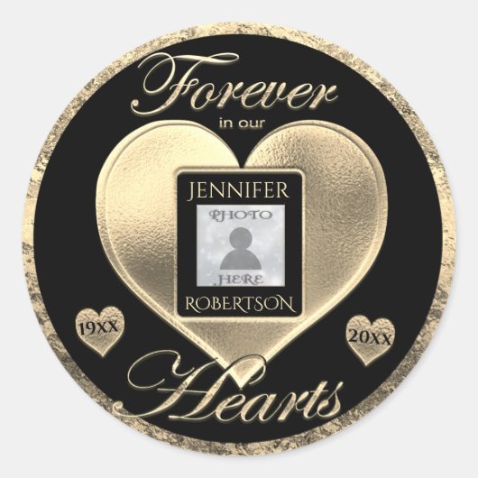 Aangepaste foto-Memorial in Loving Memory Sleutelh Ronde Sticker (Voorkant)