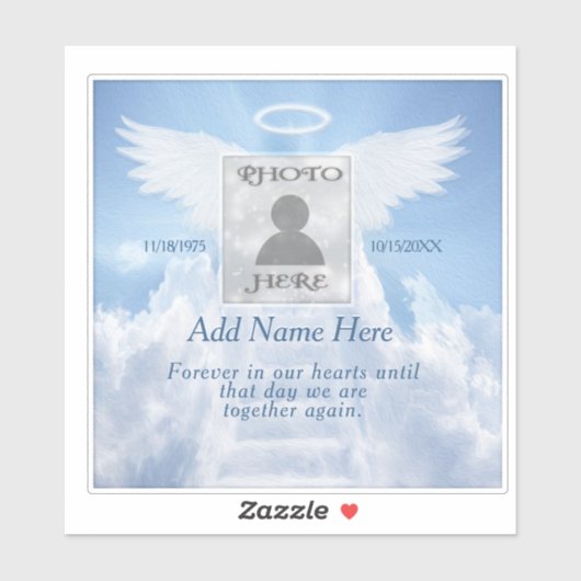Aangepaste foto-Memorial in Loving Memory Sleutelh Sticker (Vel)