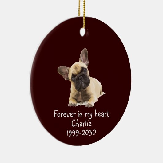 Aangepaste foto Memorial Keepomwille Pet Dog Ceram Keramisch Ornament (Rechts)