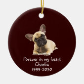Aangepaste foto Memorial Keepomwille Pet Dog Ceram Keramisch Ornament (Voorkant)