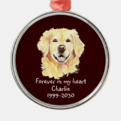 Aangepaste foto Memorial Keepomwille Pet Dog Ceram Metalen Ornament (Voorkant)