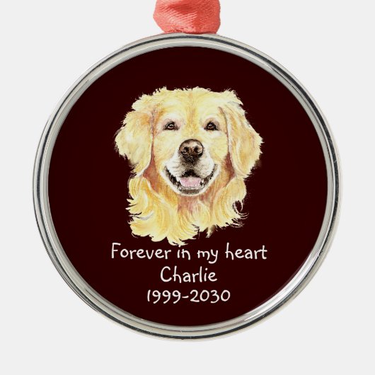 Aangepaste foto Memorial Keepomwille Pet Dog Ceram Metalen Ornament (Voorkant)