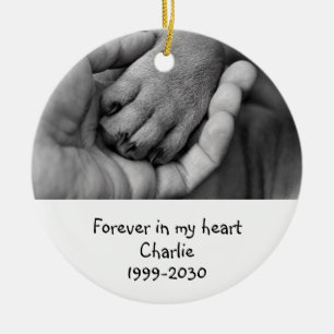 Aangepaste foto Memorial Keepomwille Pet Dog Keramisch Ornament