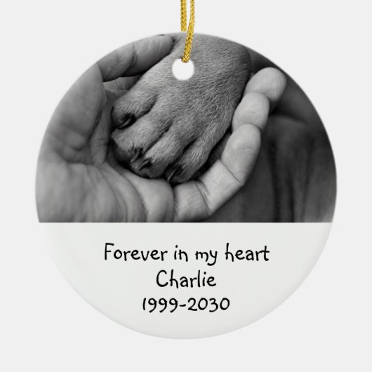 Aangepaste foto Memorial Keepomwille Pet Dog Keramisch Ornament (Voorkant)