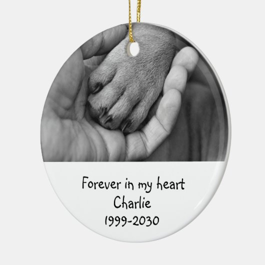 Aangepaste foto Memorial Keepomwille Pet Dog Keramisch Ornament (Links)