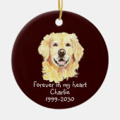 Aangepaste foto Memorial Keepomwille Pet Dog Keramisch Ornament (Voorkant)