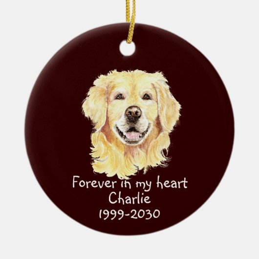 Aangepaste foto Memorial Keepomwille Pet Dog Keramisch Ornament (Voorkant)
