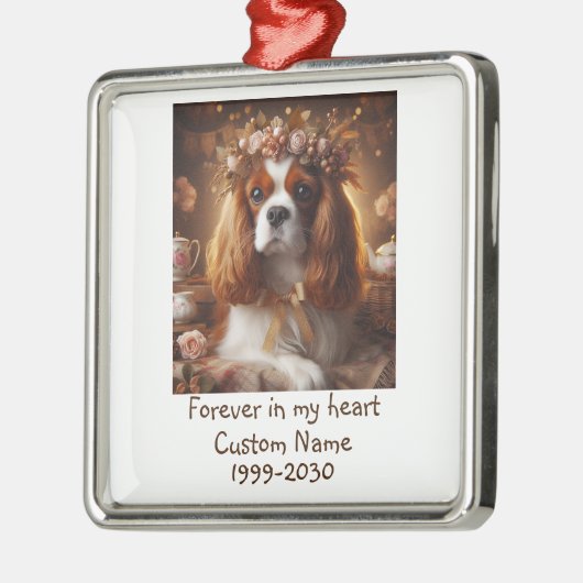 Aangepaste foto Memorial Keepomwille Pet Dog Metalen Ornament (Links)