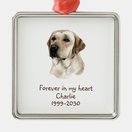 Aangepaste foto Memorial Keepomwille Pet Dog Metalen Ornament (Voorkant)