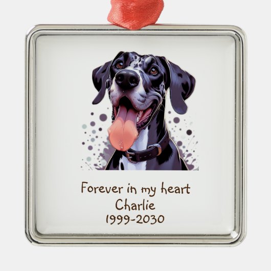 Aangepaste foto Memorial Keepomwille Pet Dog Metalen Ornament (Voorkant)