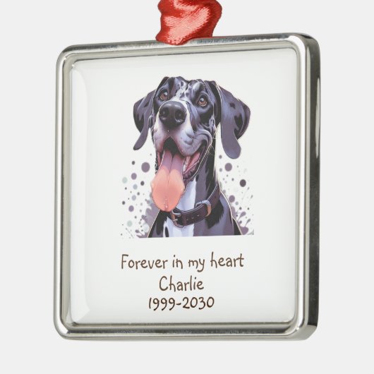 Aangepaste foto Memorial Keepomwille Pet Dog Metalen Ornament (Links)